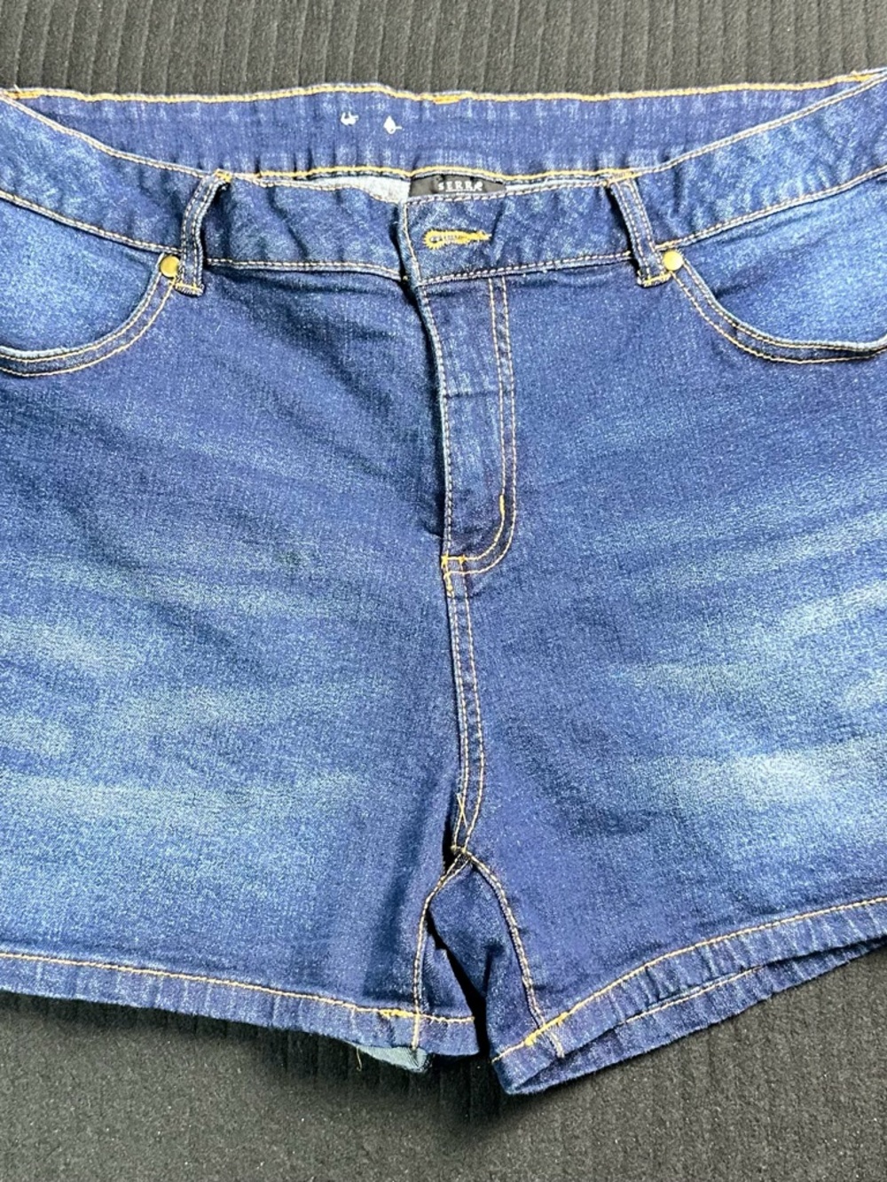 💙 Vintage Serra Blue Denim Shorts Size 16 High Rise 8887-10 💙